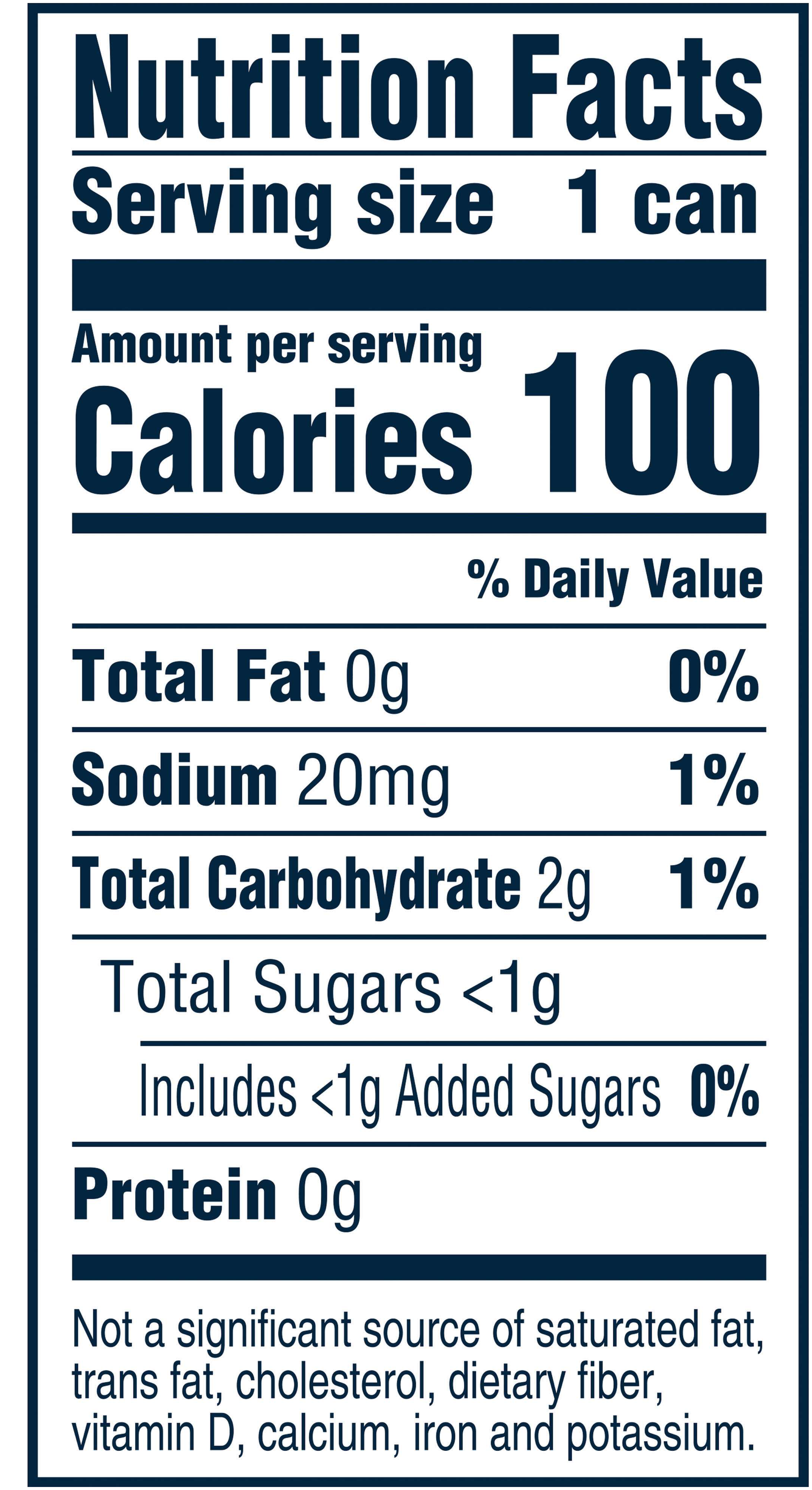 Vizzy Hard Seltzer Orange Cream Pop 12oz Nutritional Information